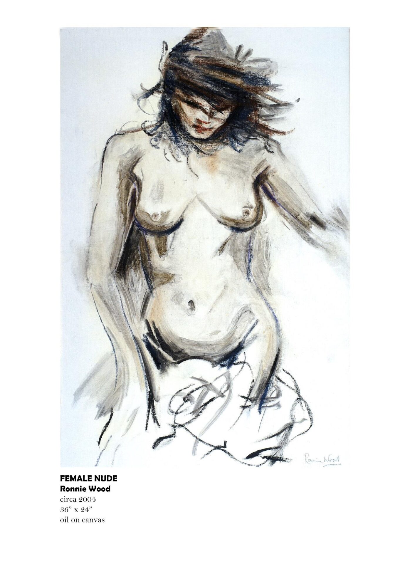 Nude female figure with abstract style.