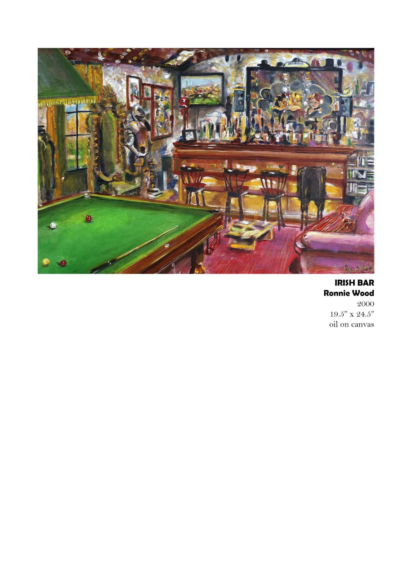 Pool table and bar in cozy setting.