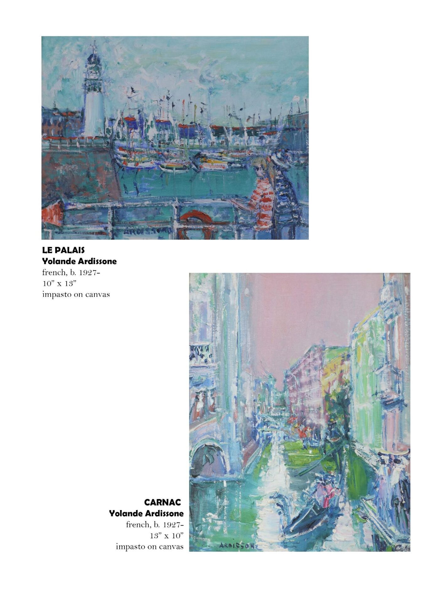 Two impressionist paintings by Volande Ardissone.