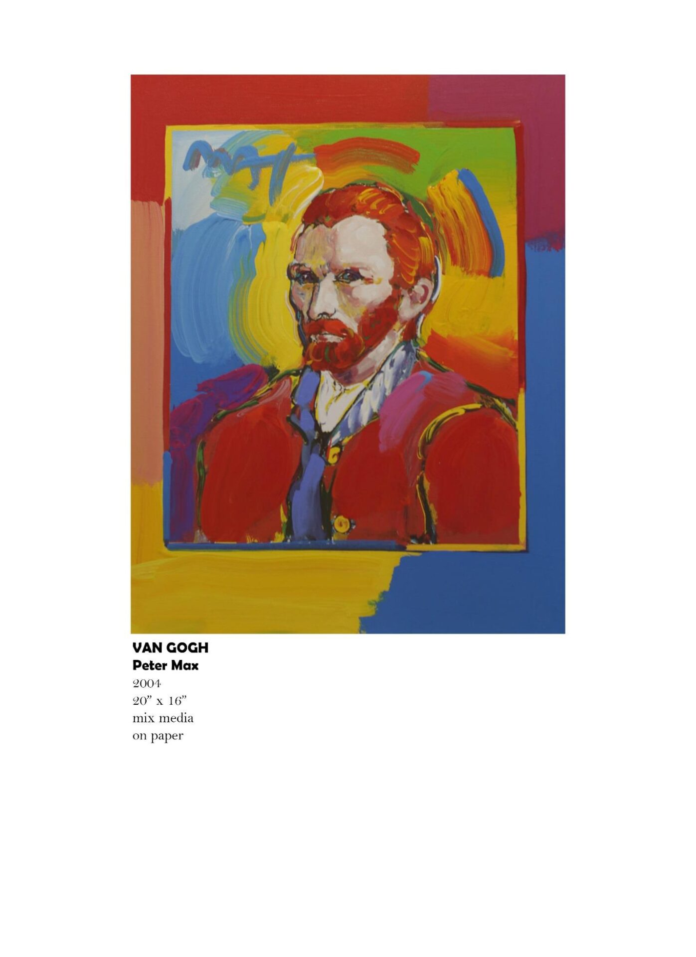 Colorful painting of a man with beard.
