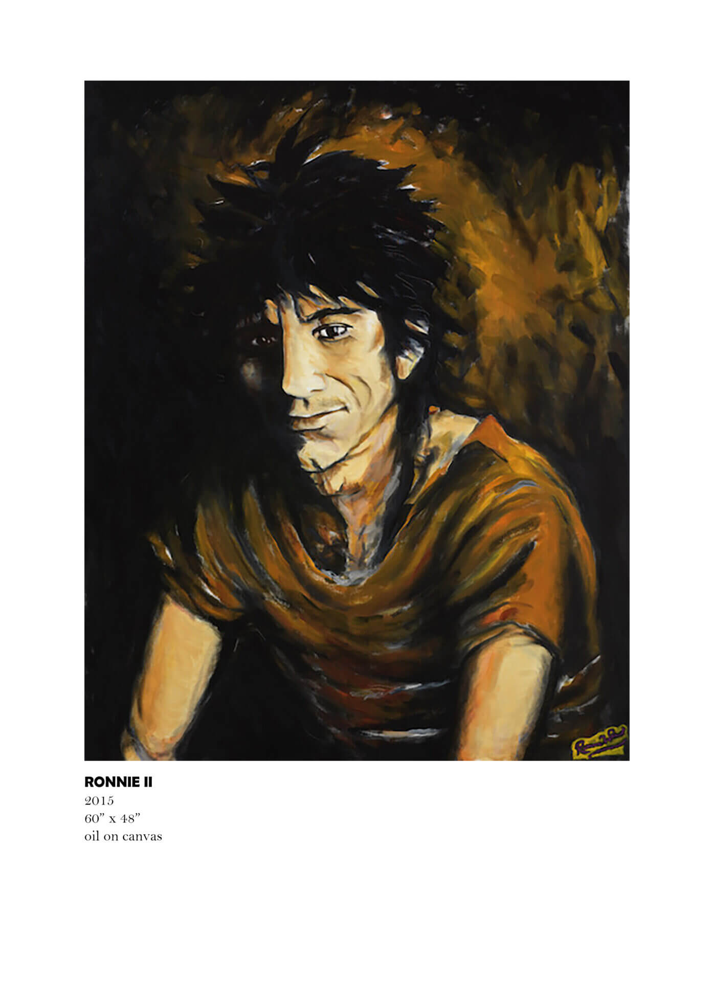 Portrait of a man in orange tones.