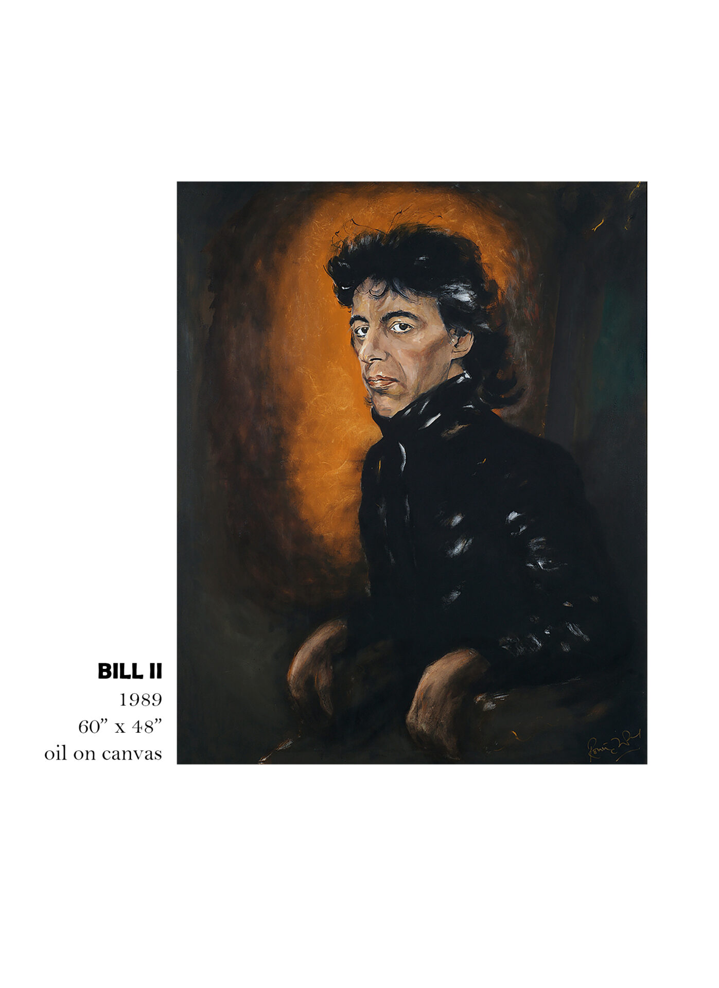 Portrait painting of a man in black.